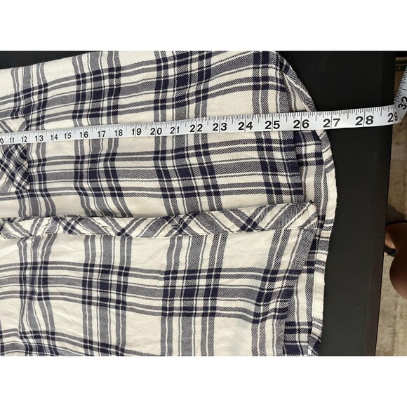 Rails Shirt Womens Small White Navy Plaid Button Front Long Sleeve Pocket - Picture 6 of 6